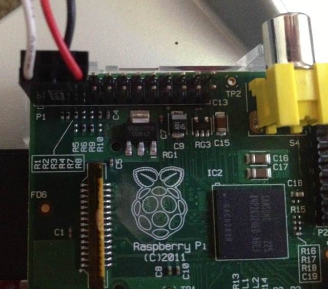 Connected to the Raspberry Pi